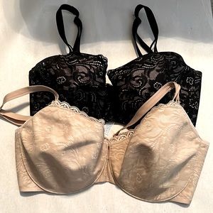 LOT (2) Soma Enticing Lift Balconette Bras 34DDD